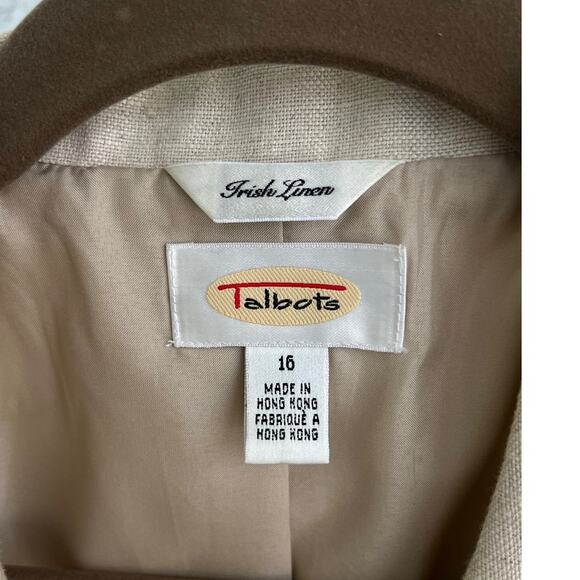 Talbots Irish Linen Blazer & Pants Set - Natural, Size 16 - Picture 3 of 17
